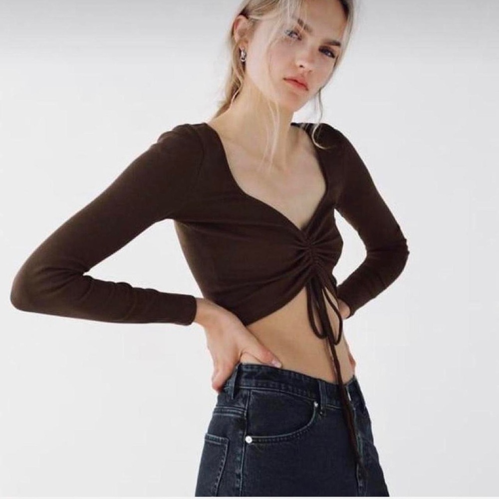 Zara Brown Long Sleeve Top